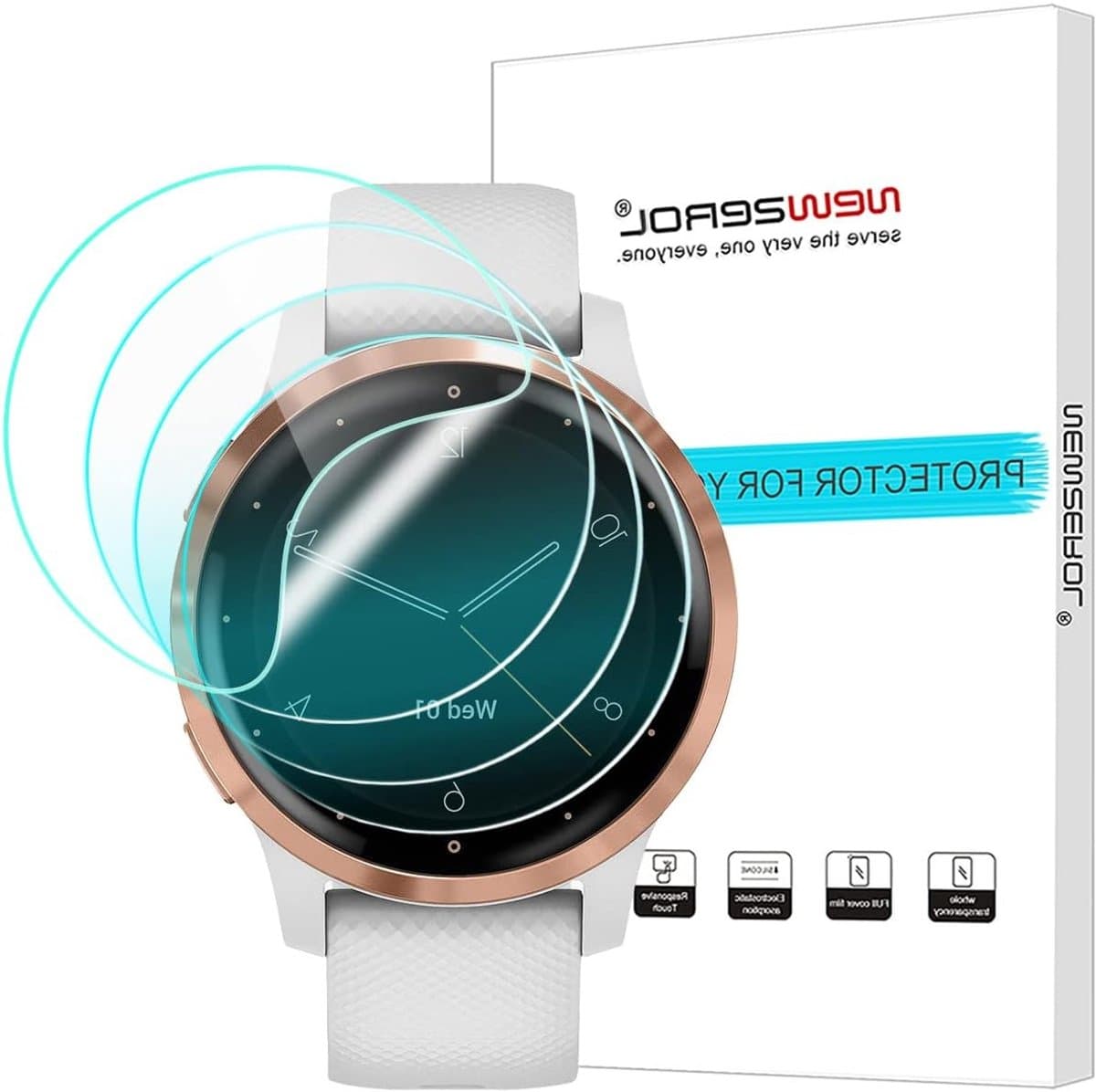 Set van 4 Schermbeschermers voor Garmin Vivoactive 4S - TPU, Hoge Resolutie, Krasbestendig en Vingerafdrukbestendig Bescherming
