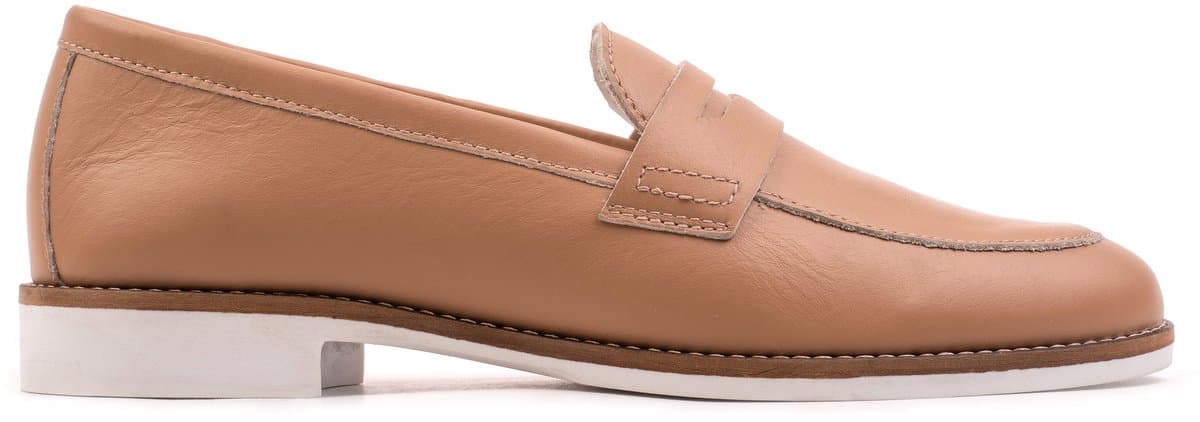 Omnio code loafers dames tan leer
