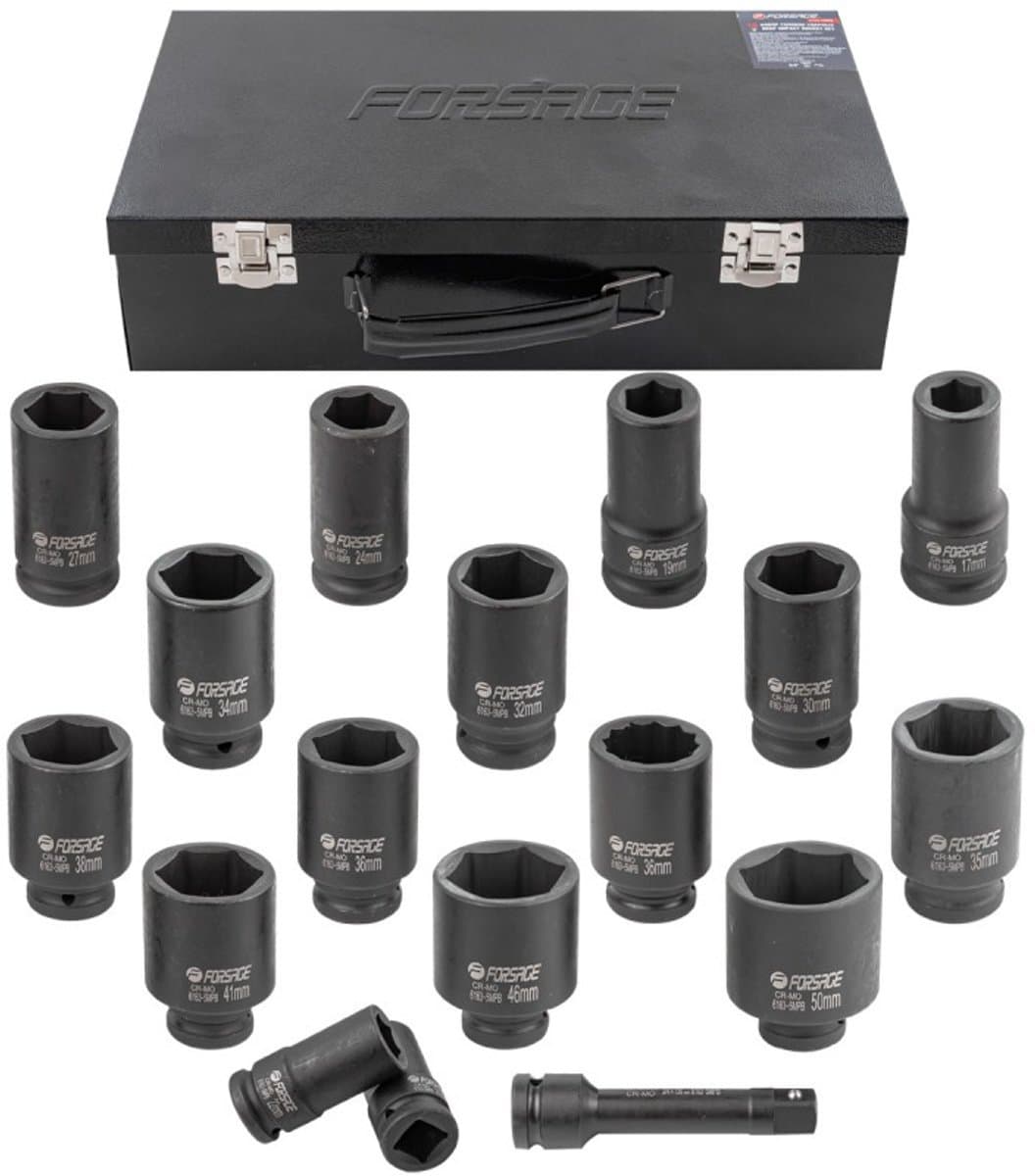 Forsage F-6163-5MPB - Dopsleutelset - Lang - 17-50mm - Hexagonaal