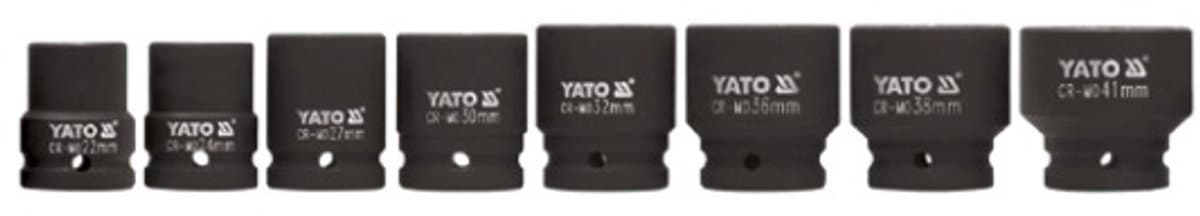 Yato YT-1115 - Slagdoppenset - 3/4" aansluiting - 8-delig (22-41mm) - Chroom-molybdeenstaal (CrMo)