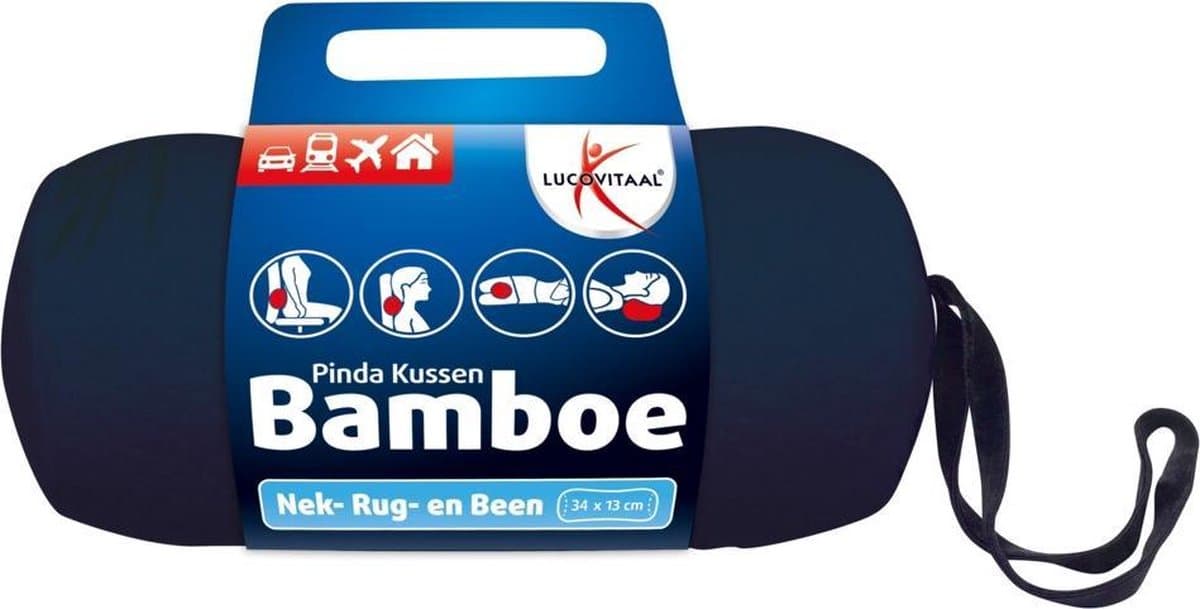 Lucovitaal pindakussen bamboe - blauw