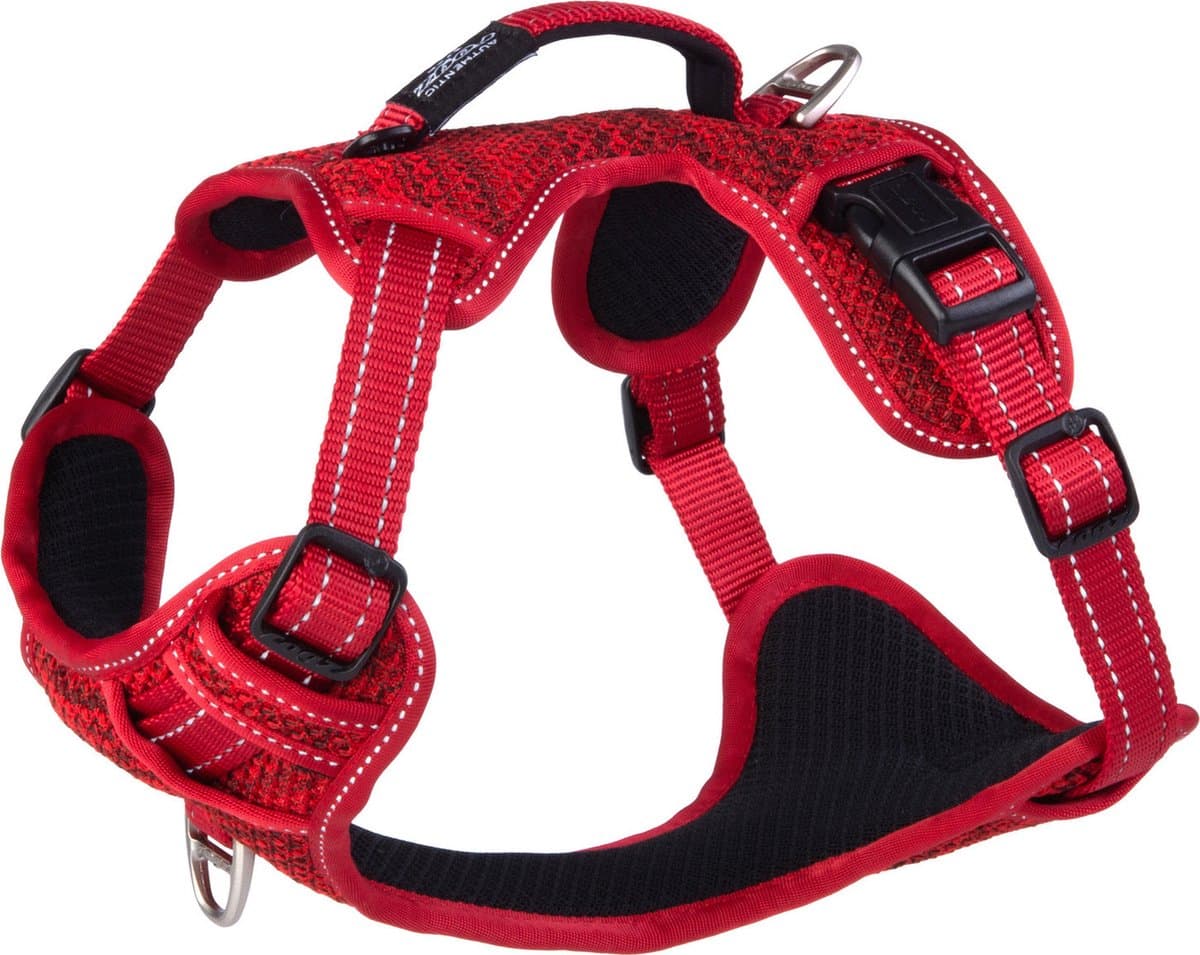 Rogz Explore Tuig Gevoerd Rood - Hondenharnas - M 45-70 Cm