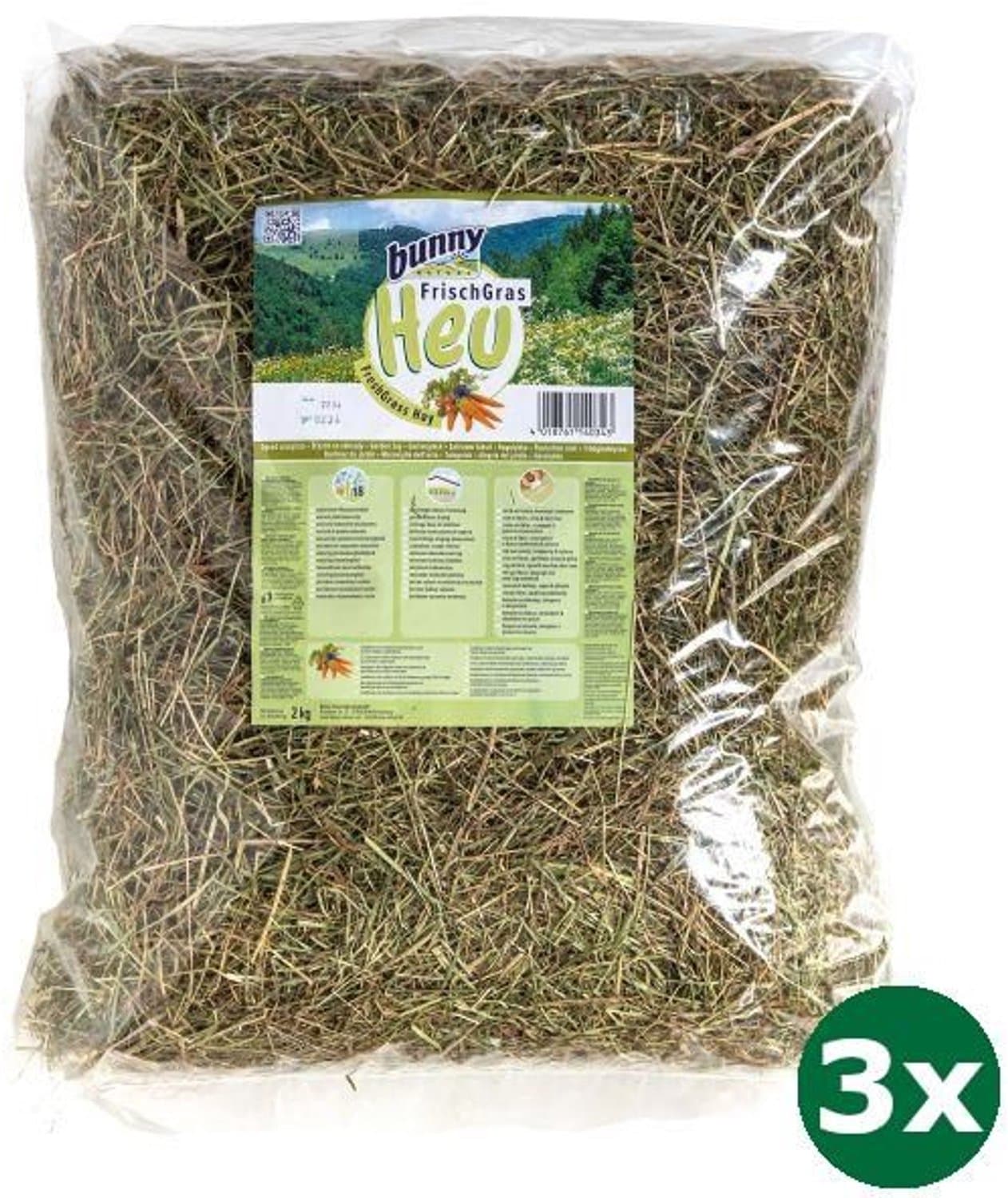 3x2 kg Bunny nature vers gras hooi tuingeluk