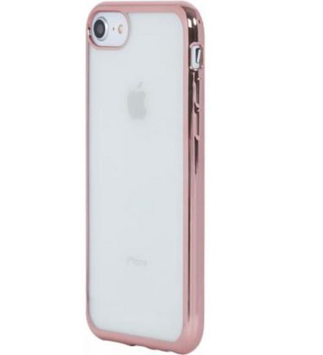 Bigben Connected, Hoesje Geschikt voor Apple iPhone 6/7/8/SE20 Goudkleurige metalen omtrek, Transparant