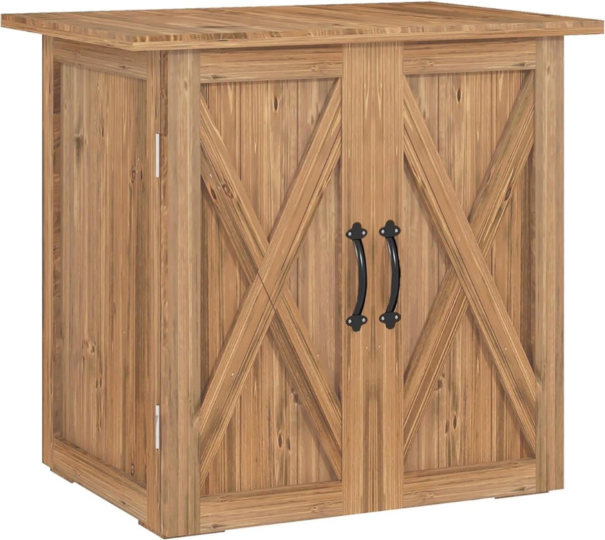 GTB® Hout Tuinberging - Tuinkast - Opbergdoos - Bruin - ‎77cm x 55cm x 72cm