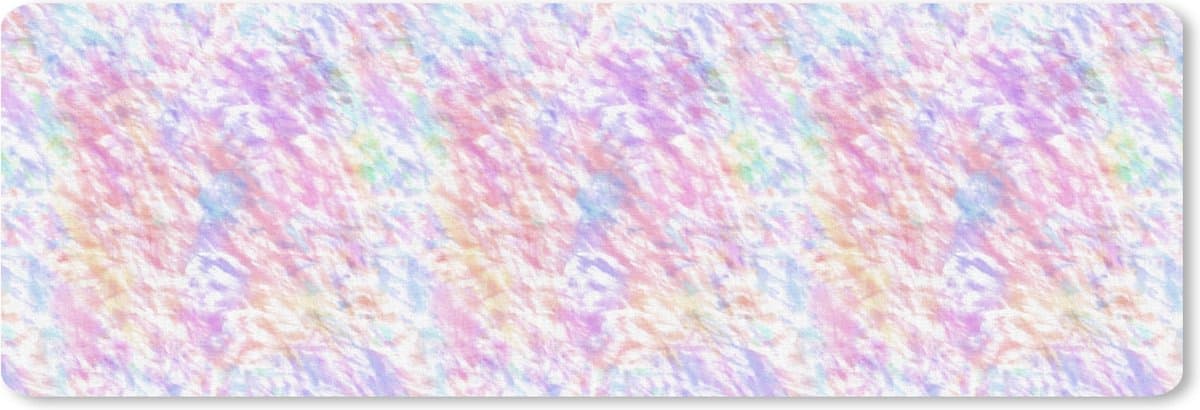 Muismat XXL 90x30 cm - Bureau onderlegger - Bureau mat Regenboog - Verf - Patroon - Tie dye - Bureaumat - Gaming mousepad xl - Bureaulegger groot - Computer deskmat