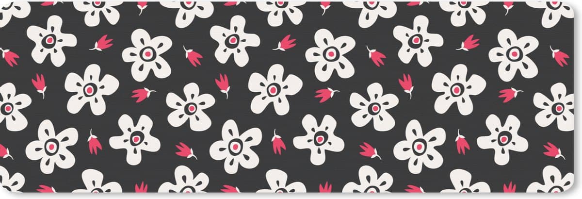 Muismat XXL 90x30 cm - Bureau onderlegger - Bureau mat Patronen - Bloemen - Sterren - Bureaumat - Gaming mousepad xl - Bureaulegger groot - Computer deskmat