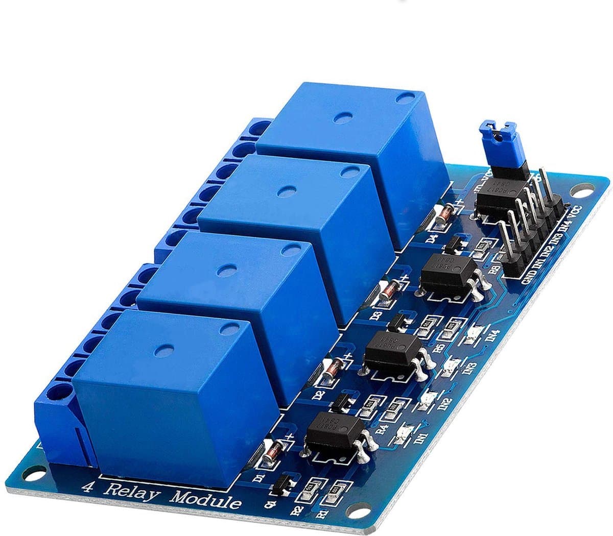 AZDelivery 4-Relay Module 5V met Optocoupler Low-Level Trigger Compatibel met Arduino Inclusief E-Book! 1