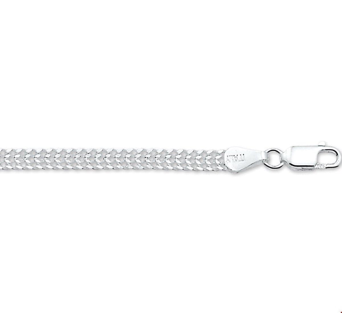 Armband Dubbel Gourmette 4,3 Mm Zilver Wit