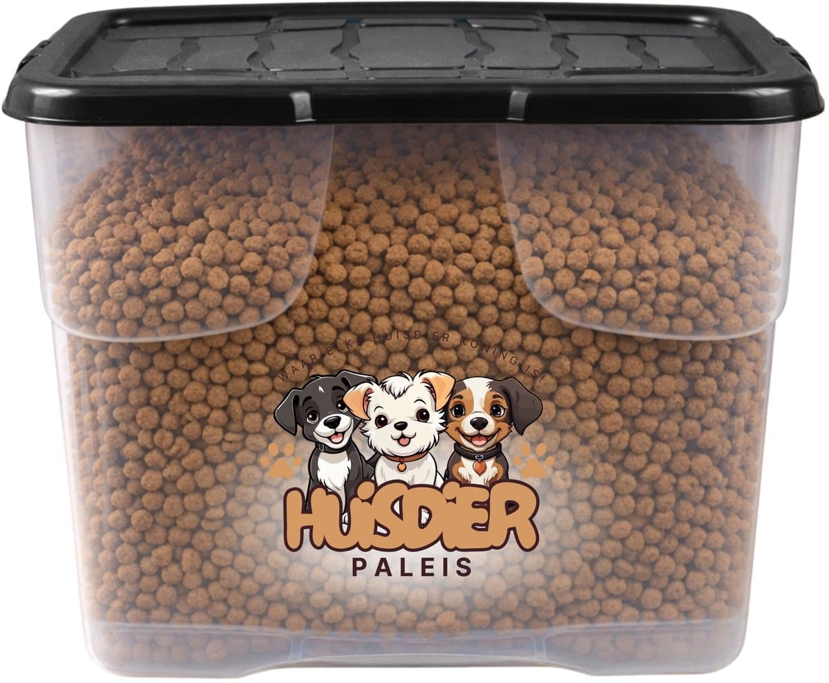 HuisdierPaleis Voercontainer - 24 liter - 8KG - Voerton - Voedselcontainer voor Hond & Kat - Transparant