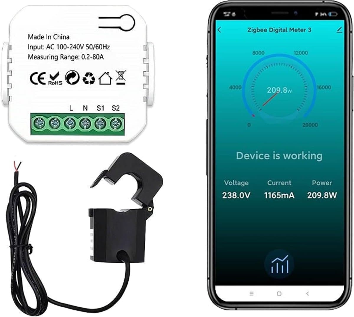 Energie Monitor voor Smart Home met ZigBee Technologie en Klem