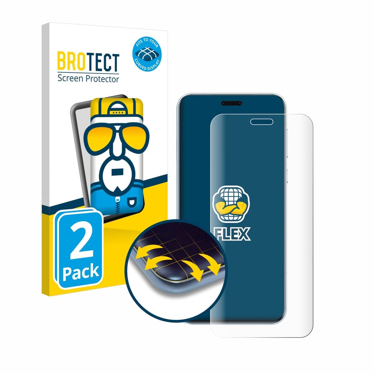 BROTECT - Screenprotector voor Honor Magic 7 Pro - Folie Beschermfolie transparant volledig dekking - 2 Stuks