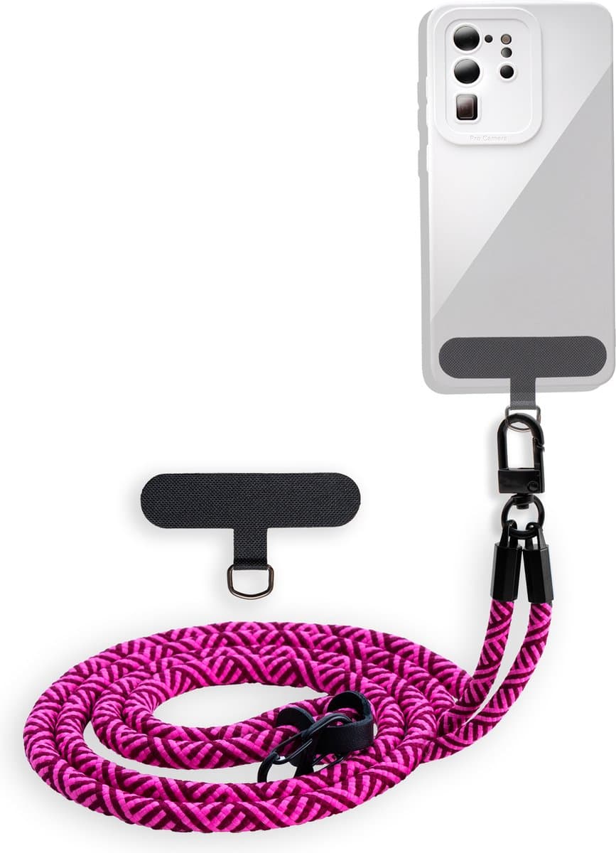 Cadorabo mobiele telefoonketting geschikt voor Motorola ONE POWER / P30 NOTE in ROZE met verstelbaar riemkoord om om je nek te hangen