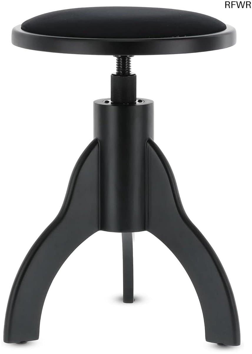 RFWR® Pianostoel Ronde Zitting 35 cm – Verstelbaar, Mat Zwart