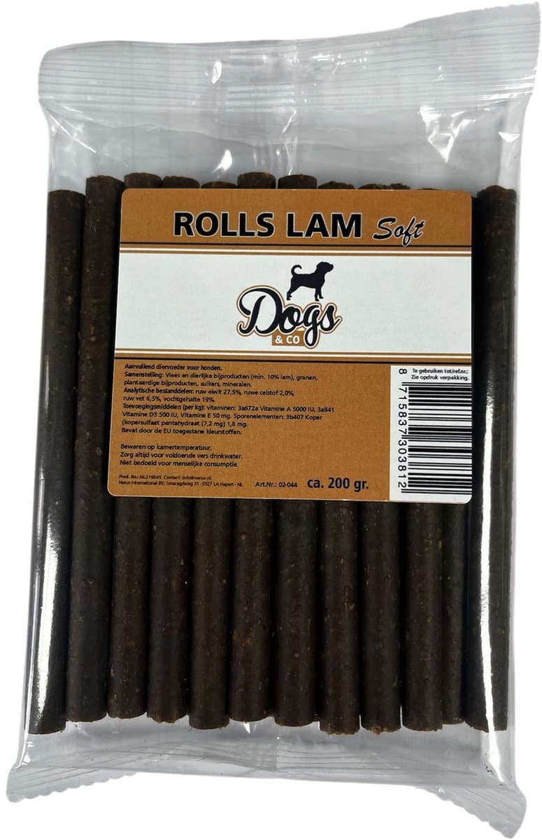 Dogs&Co Snack Rolls Lam 200gram - Honden verwen snacks