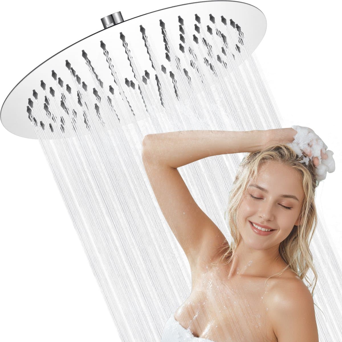 Sofetiy MAX Regendouchekop - Waterbesparende Douchekop Ø25cm - Hoge Waterdruk - Betere Huid Hoofddouche - Moderne Regendouche - Waterbesparende Douchekop - RVS