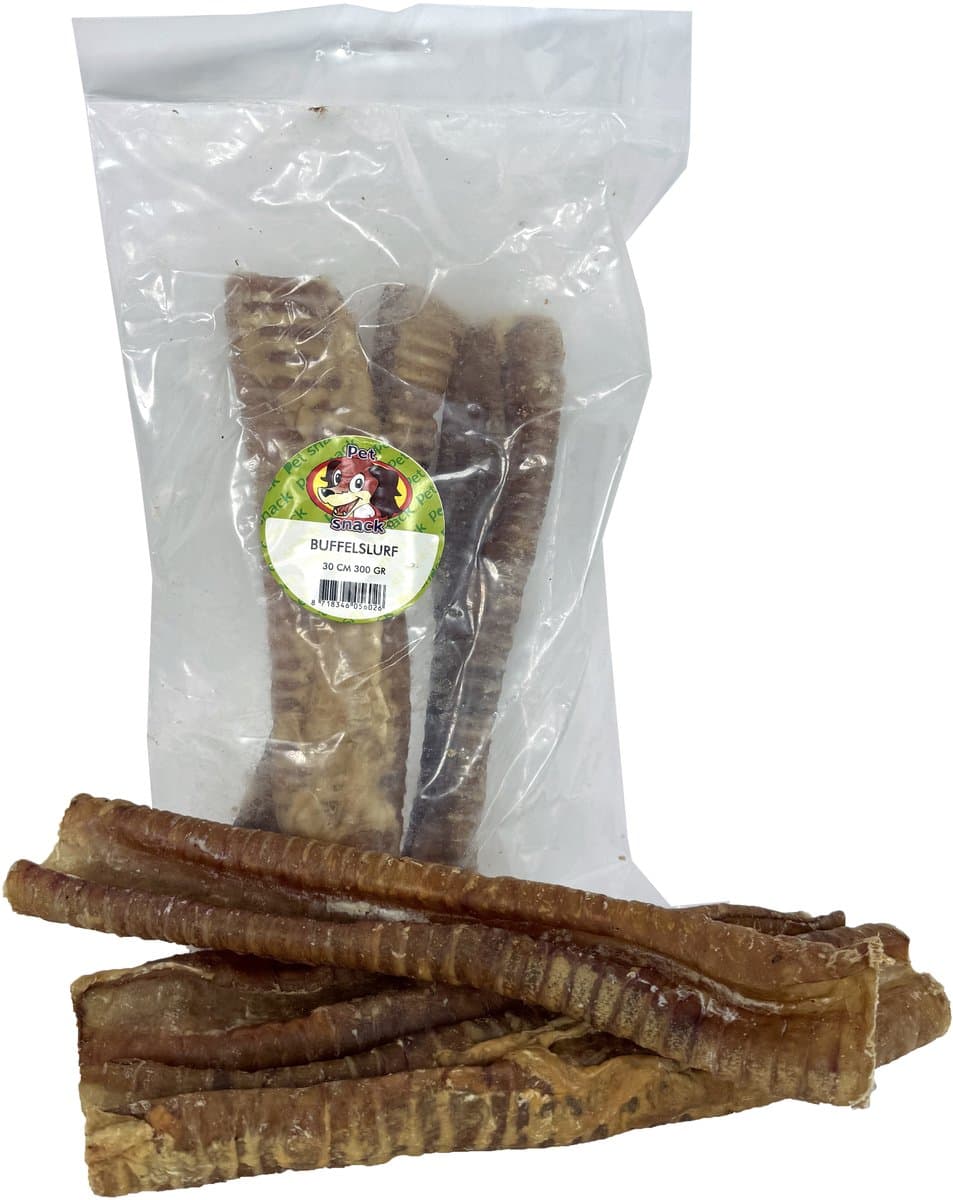 Hondensnack Buffelslurf 30 cm - Zak á 300 gram
