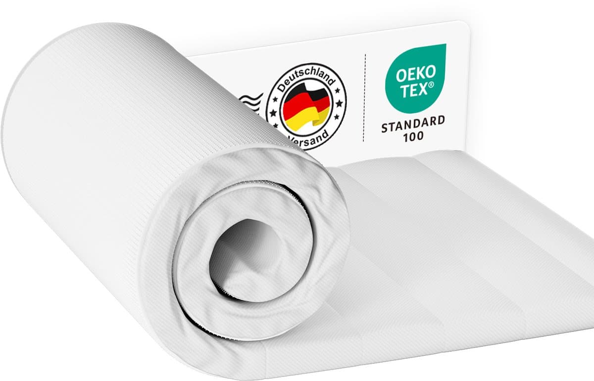 Elekiatech Topper 90x200 - Topmatrassen - Topdekmatras - 7-Zone Memory Foam Topper Matras - Dubbele Schuimlaag & Antislip - Ademend & Antiallergisch - Medium Hard - Medium Hardheid - 8 cm Dik