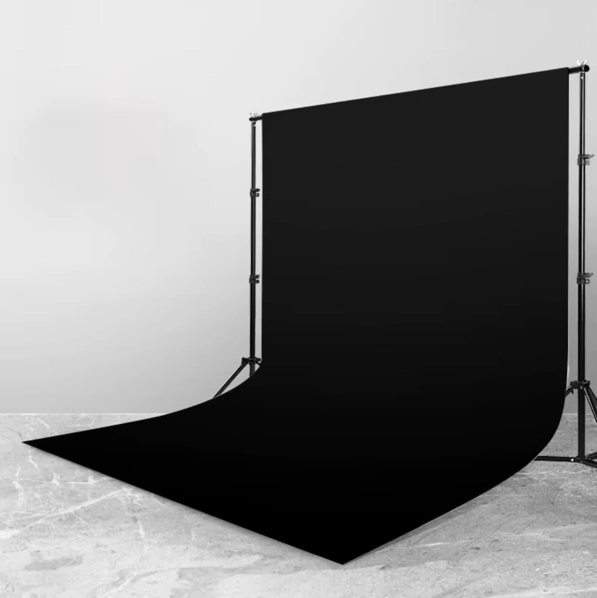 Fotografie Achtergrond Gladde Mousseline Katoen Zwart 4x3m Scherm Doek voor Fotostudio Video