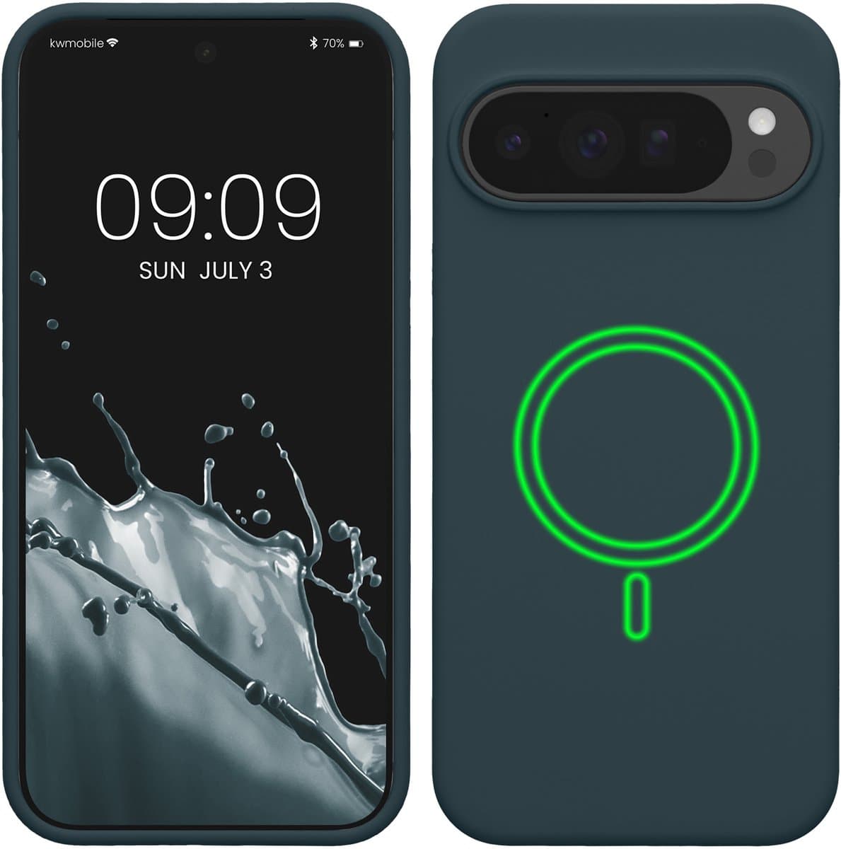 kwmobile telefoonhoesje geschikt voor Google Pixel 10 Pro XL - Hoesje met magneet compatibel met MagSafe - Smartphone case in leisteen