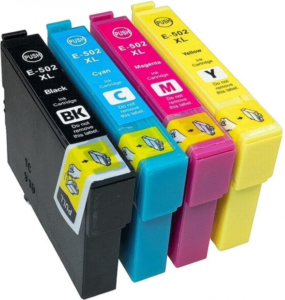 Inkmaster actie prijs! huismerk Epson 502 cartridges- Multipack van 4 stuks - Met Chip - Epson 502XL - Voor Printers: Expression Home XP-5100 / XP-5105 - Workforce WF-2860DWF / WF-2865DWF