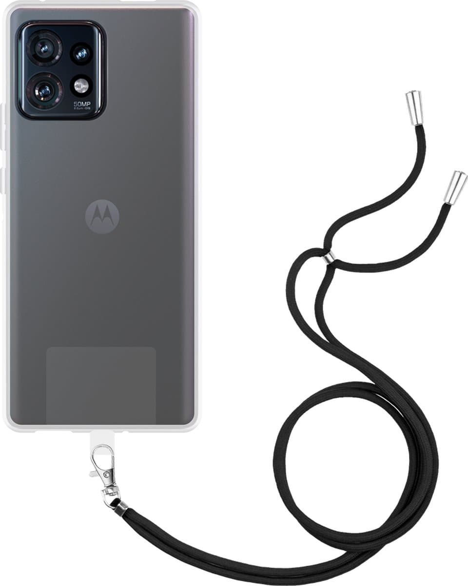 Just in Case hoesje met koord geschikt voor Motorola Edge 40 Pro Hoesje met Koord - Flexibele Case - Transparant