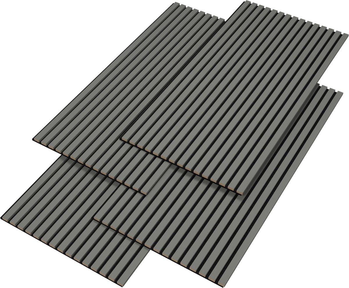 Akoestisch Wandpaneel Vang set van 4 mdf 2,88 m² eiken lichtgrijs