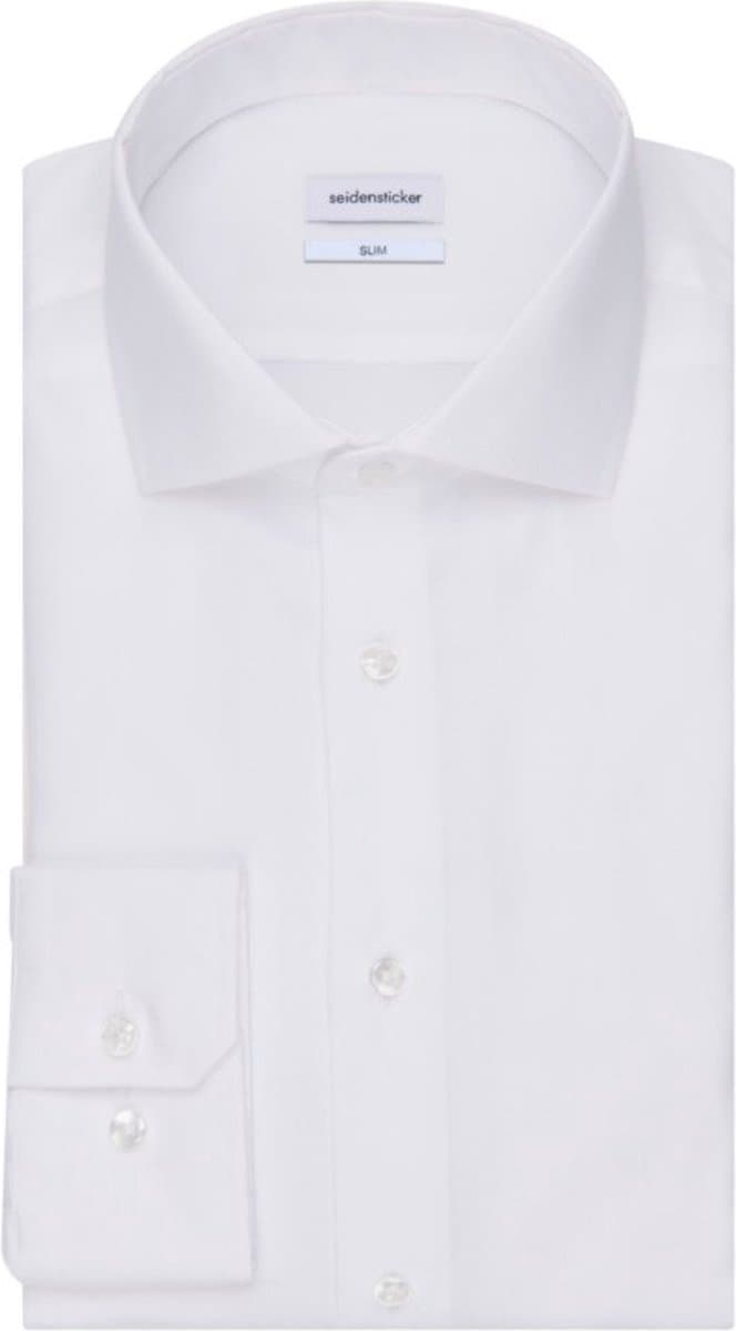 Seidensticker slim fit overhemd - wit structuur