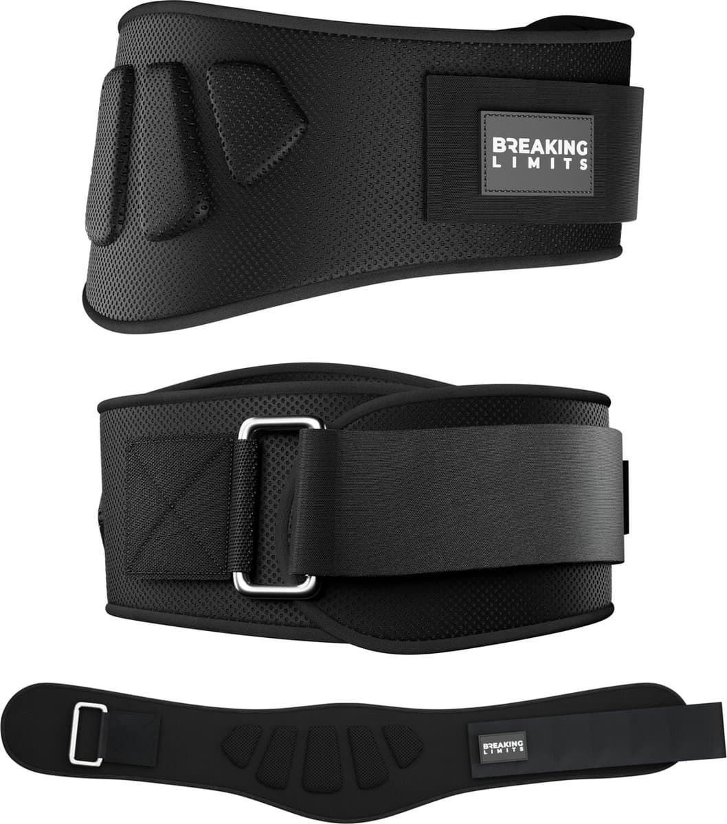 Breaking Limits Lifting Belt – Powerliftriem/Gewichthefriem – Fitness Riem – Weightlifting & Deadlift Belt – Maat (XL) - Zwart