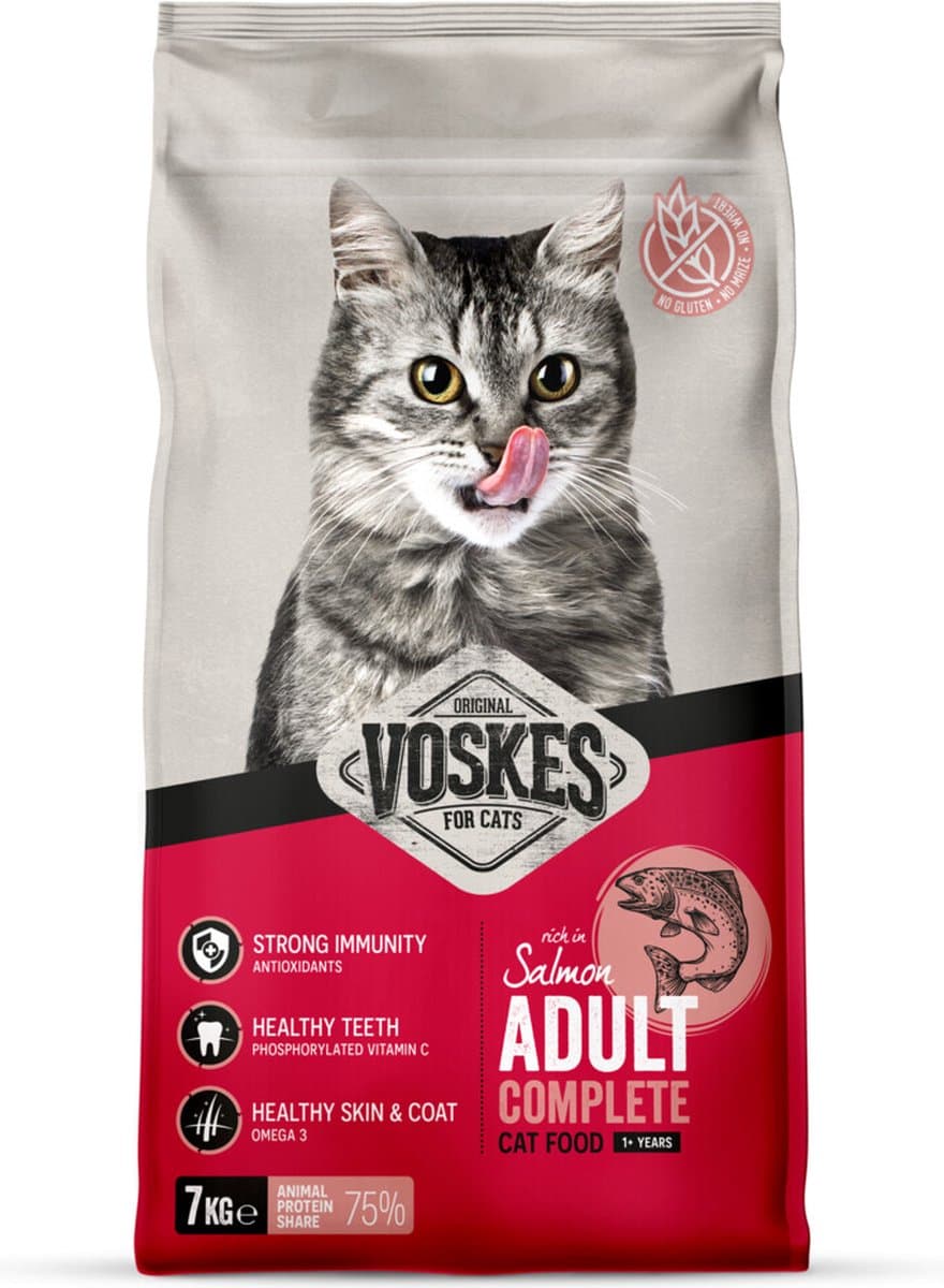 Voskes Kattenbrokken Adult Zalm 7 kg