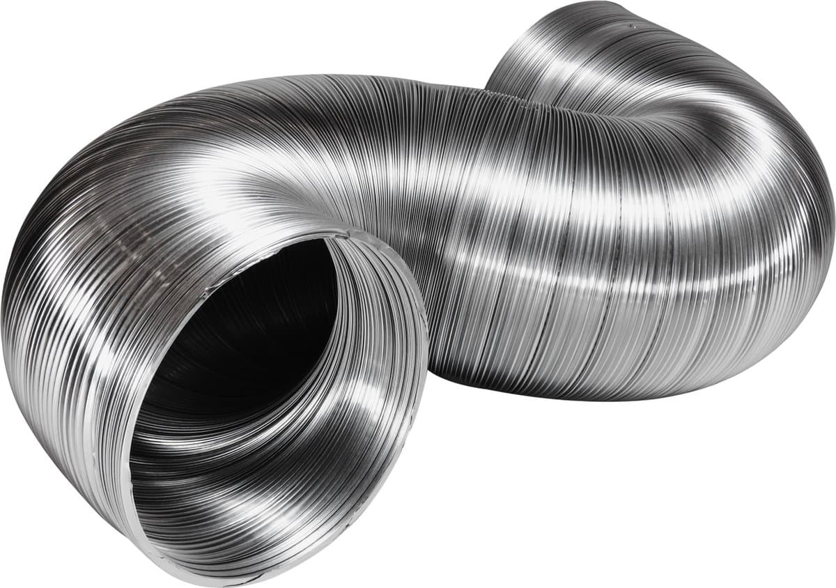 Dparts 120mm aluminium luchtafvoerslang - 1,5 meter - hittebestendig tot 250 °C - flexibel afzuigkap wasdroger lucht afvoer slang - flexibele ventilatieslang buis