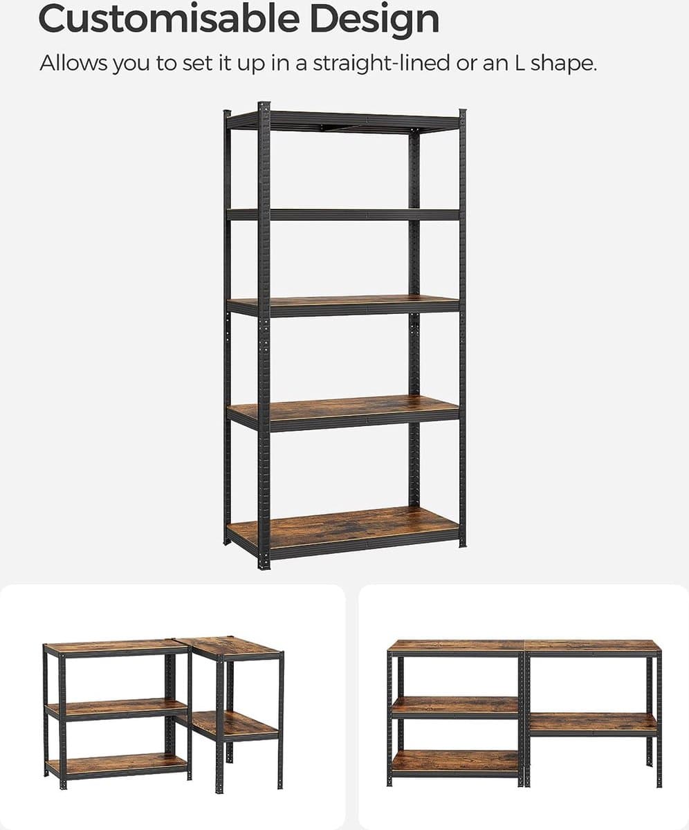 Stellingkasten - Kelderkasten - Set van 2 - 180 cm hoog - Grijs