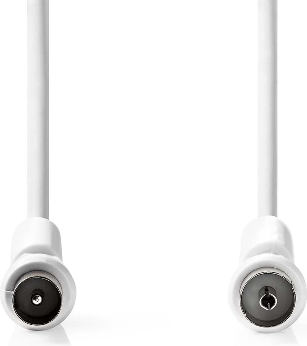 Nedis Coaxkabel - IEC (Coax) Male - IEC (Coax) Female - Vernikkeld - 120 dB - 75 Ohm - Viervoudig Afgeschermd - 10.0 m - Rond - PVC - Wit - Label