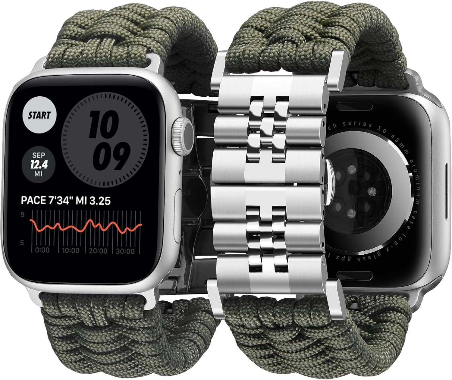 BINLUN Compatible with Apple Watch Band 49mm 46mm 45mm 44mm 42mm 41mm 40mm 38mm Stainless Steel Sport Watch Band Fit - ShopVlot