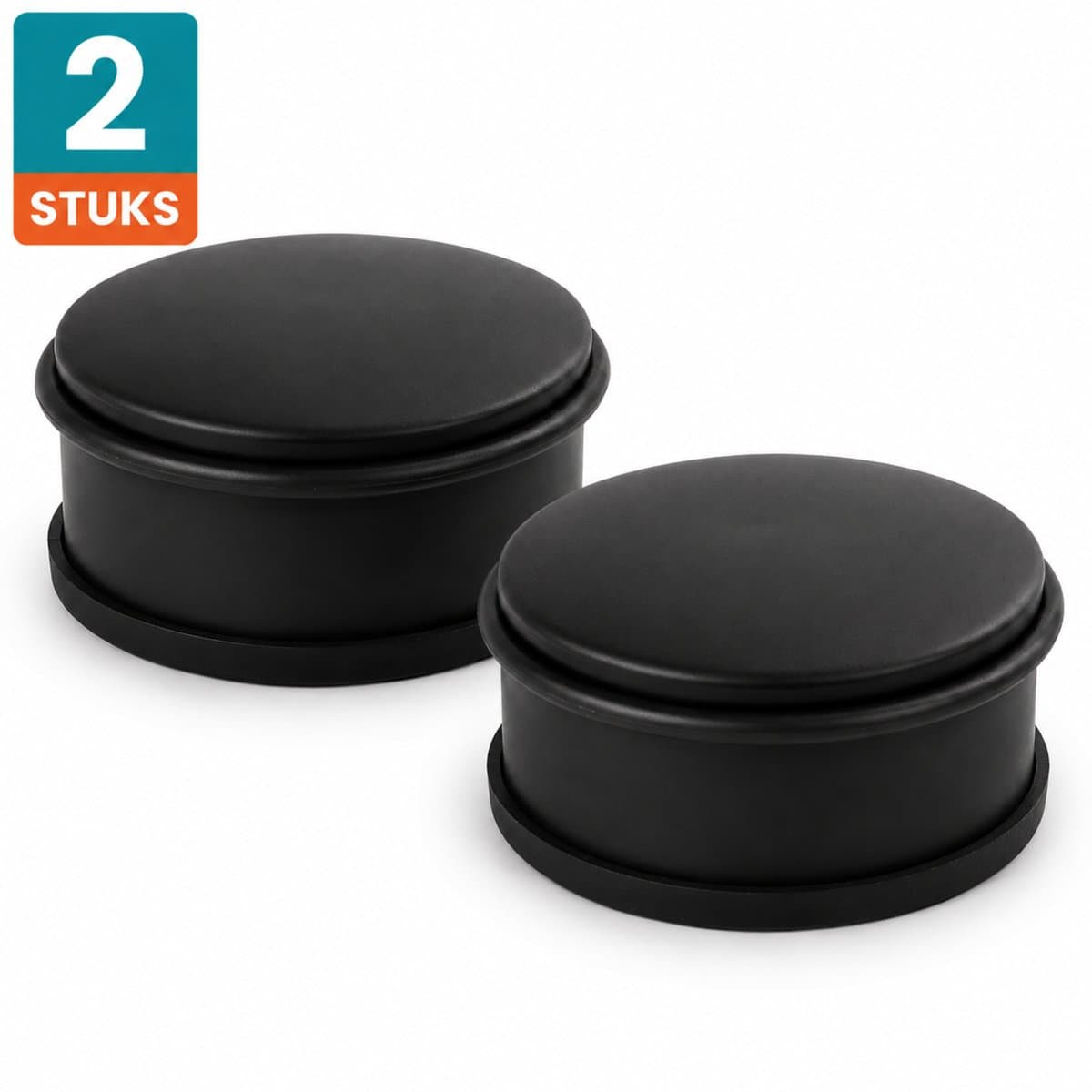 NORDIX Deurstop - 2 stuks - Deurstopper - Deurbuffer - Deurstoppers voor Binnen - Mat Zwart - 11x5.3cm - BASSO
