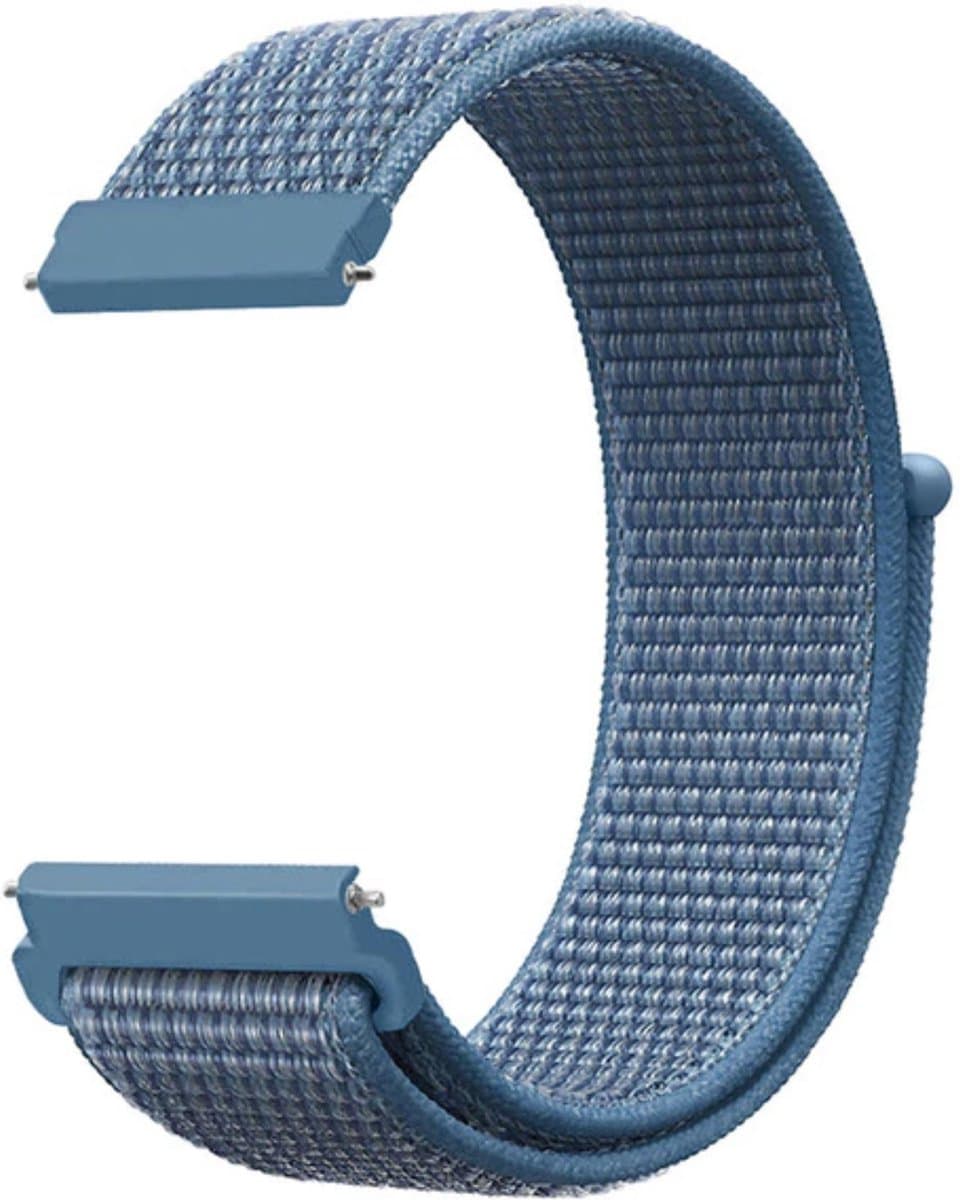 KELERINO. Nylon bandje geschikt voor Samsung Galaxy 46 MM / Gear S3 - Lichtblauw
