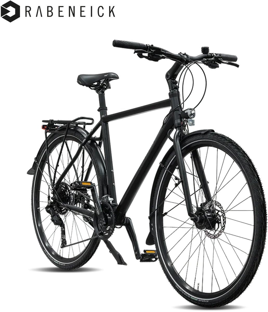Rabeneick TS5 Lite 28 Inch Stadsfiets - Lichtgewicht Fiets - Shimano 9 Versnellingen - Schijfremmen - 55 cm Frame - Voor Dames en Heren - Zwart