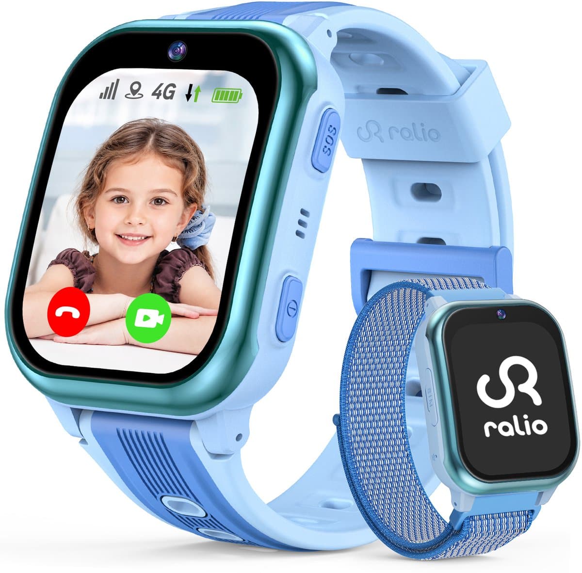 Ralio GPS horloge kind - 4G - Smartwatch Kinderen Met Simkaart - Video bellen& SOS-knop - GPS Tracker Kind - Schoolmodus - Waterdicht Kinderhorloge - Stappenteller, Geofencing -Cadeaus voor Jongens en Meisjes