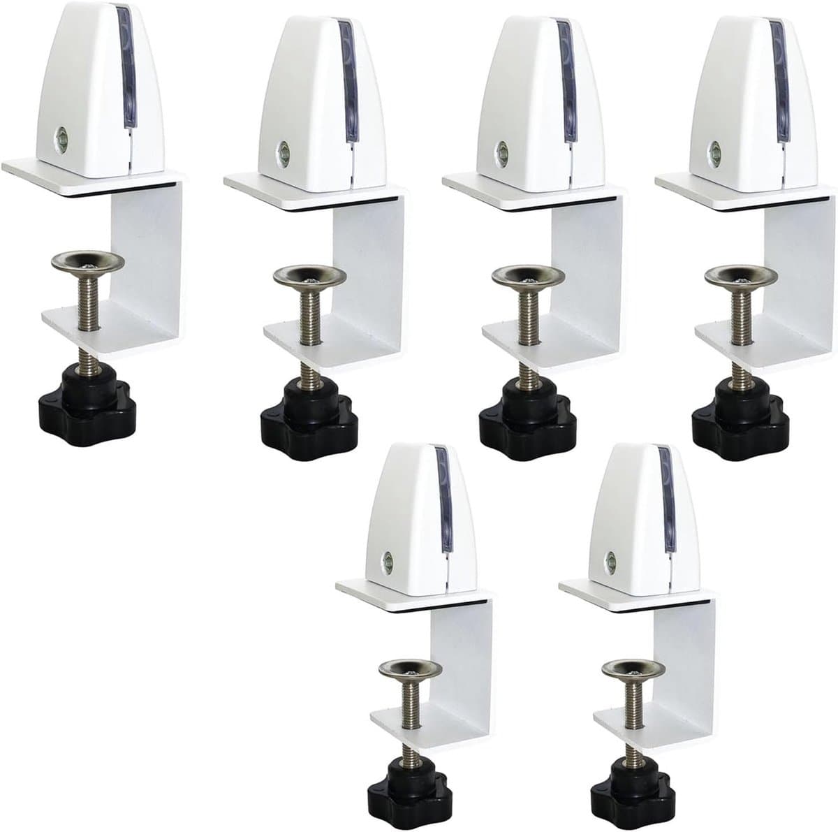 Set van 6 Verstelbare Plexiglas Klemmen voor Bureau - Aluminium voor Veiligheid en Gegevensbescherming, Desk Accessories, Kantoorbenodigdheden, Organisatie