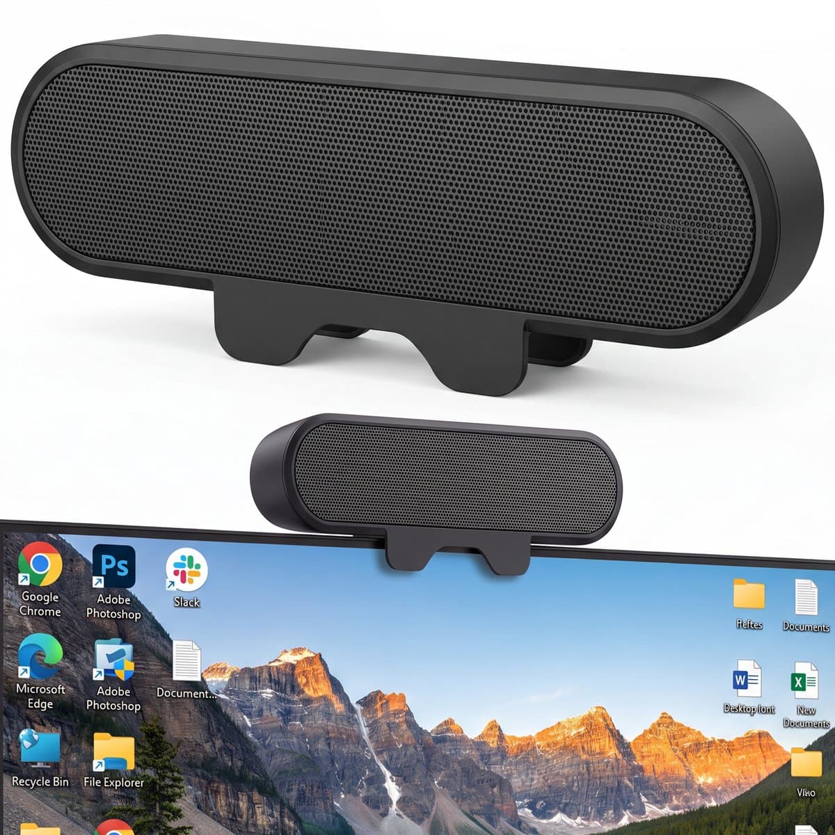 Skoov Speaker voor PC - Mini soundbar - Krachtig Geluid - Ideaal voor Gaming - Monitor