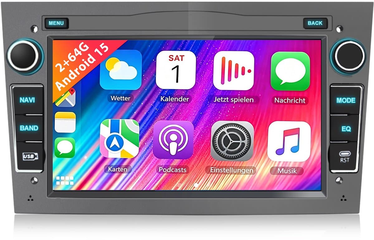 Cestovet Autoradio - Geschikt Voor Opel Meriva Corsa C D Astra G H - Ram 2GB + Rom 64GB - Draadloos Apple Carplay & Android Auto - Android 14 - Radio met navigatie - 7“touchscreen - Grijs
