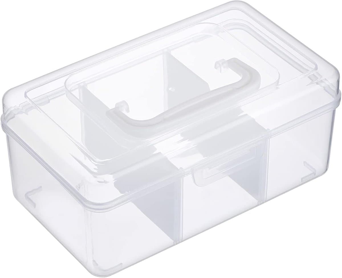 1 stuks - opbergdoos - opbergdoos met deksel - opbergdoos met vakjes - opbergdoosjes met deksel - opbergdoos lego - Creative Opbergbox met Deksel - transparant – Sorteerdoos voor Kinderen - Opbergkist