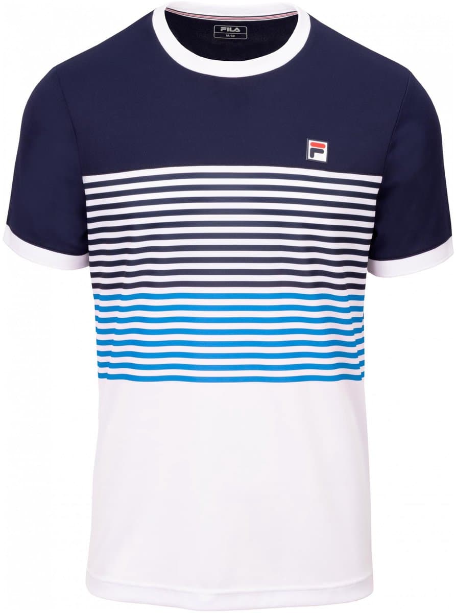 Fila BB 1983 T-shirt - Wit/Navy/Simply Blue - Maat XL