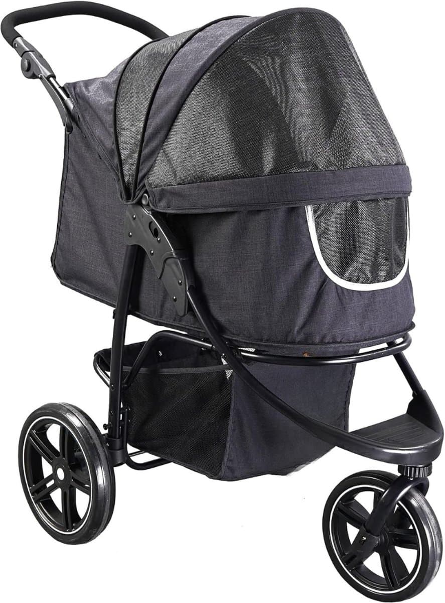 Kavo Hondenbuggy - Hondenkar - Luxe Wandelwagen voor Huisdieren - Zwart - 106cm x 105cm x 64cm