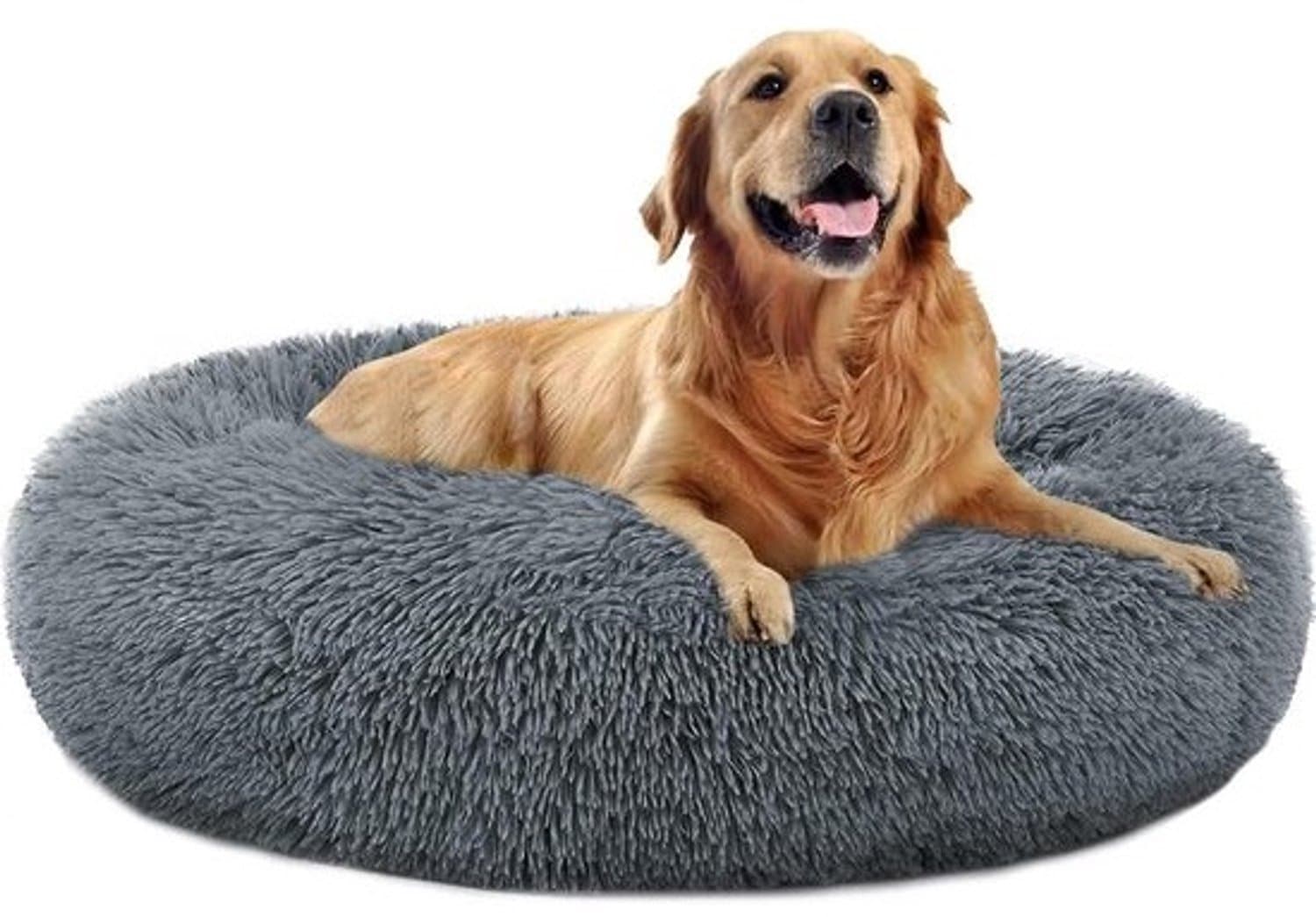 Hondenmand - Kalmerend donutbed van faux bont - Wasbaar, zelfverwarmend - Rond pluche bed voor honden - 60cm-80cm-90cm-110cm
