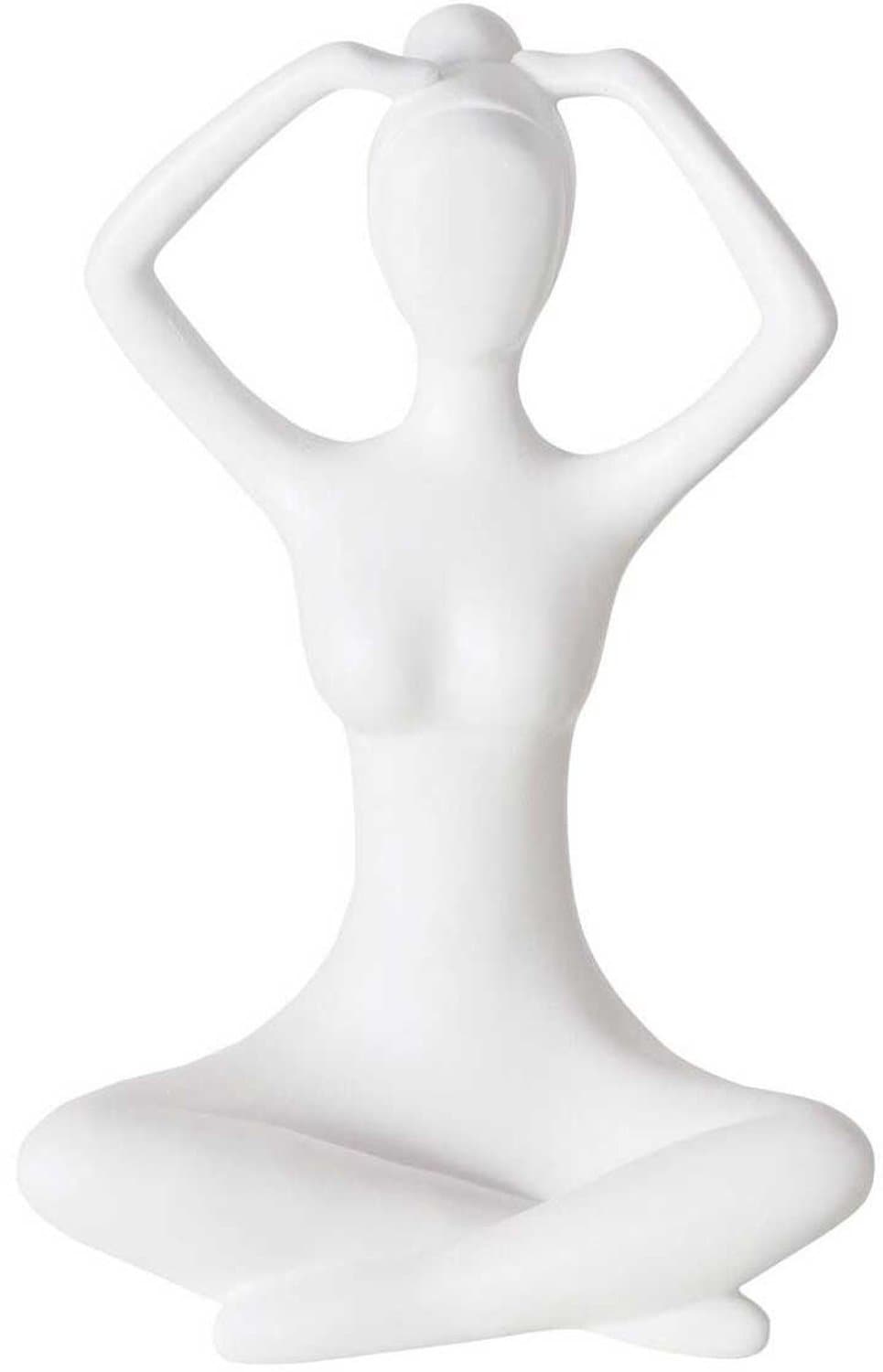 Boltze Home - Yogabeeld YOGA, vrouw in meditatiehouding, wit, hoogte 29 cm