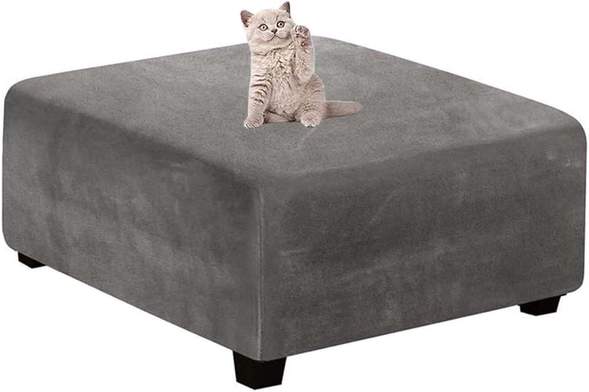 Poef Hoes - Ottomaan Bekleding - Meubels Vernieuwen - Duurzaam Fluweel - 80x80cm - A3