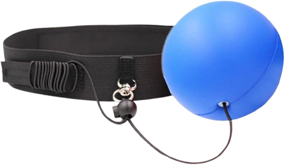 Reflexbal Hoofdband - Trainingsbal Boksen - Verbeter Reflexen - Verstelbare Hoofdband - 9 cm Diameter - Blauw