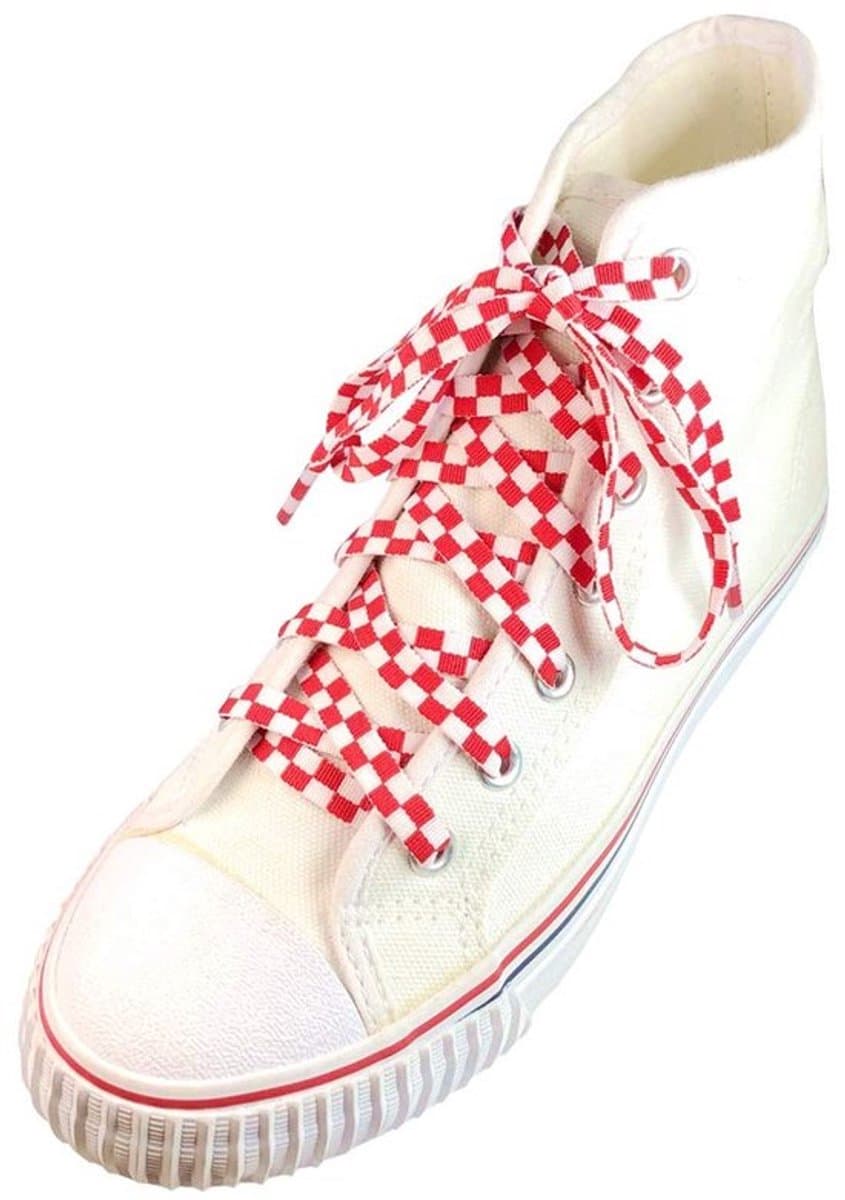 Onf3 - Schoenveters - Checkered Flat Shoelaces - Polyester Laces - 120-140 CM
