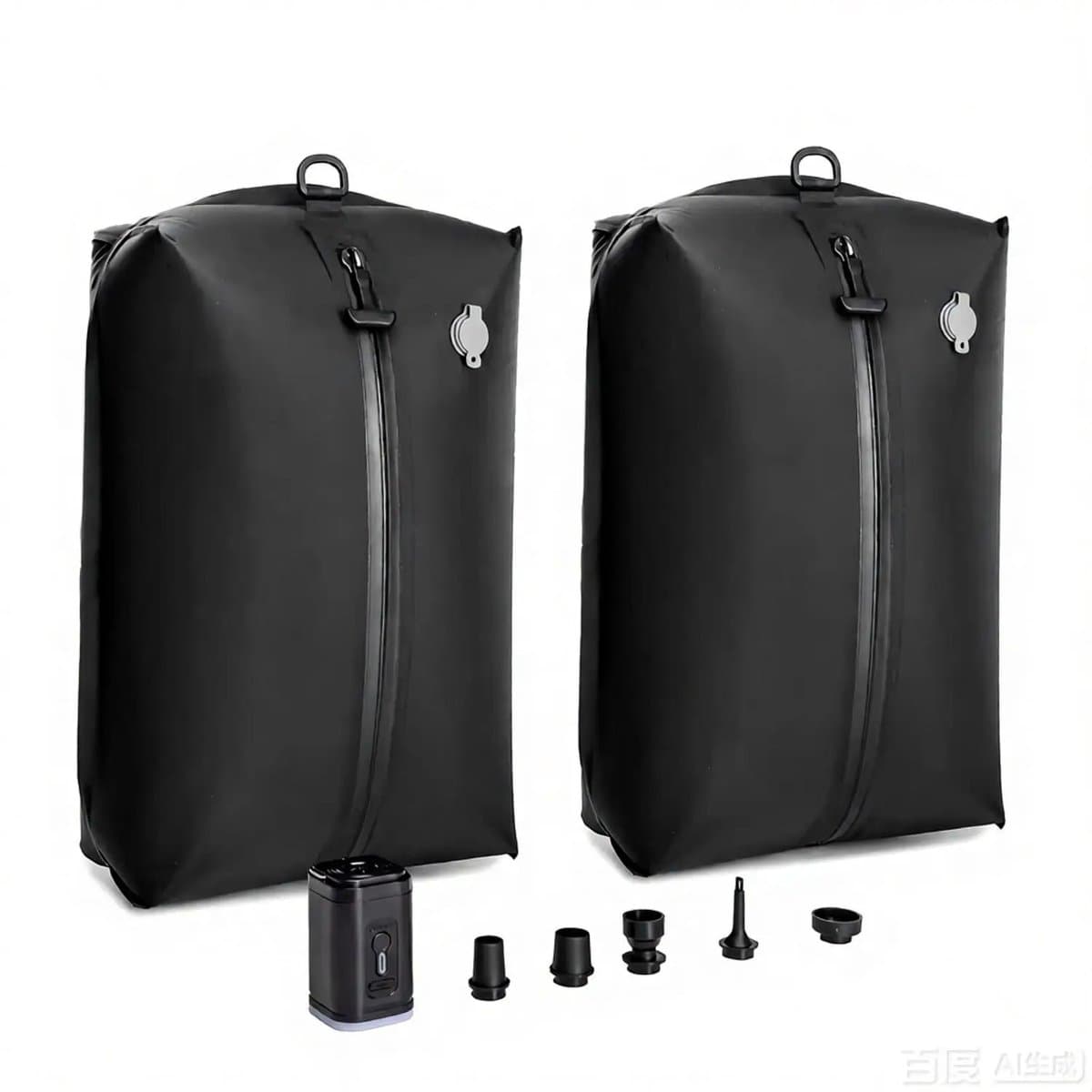 Velmio Vaccuumzakken Met Pomp - Vaccuumzakken - 2 Zakken - Incl Multifunctionele Draadloze Luchtpomp - Opbergzak - Waterdicht - Voor Handbage - Stevige Rits - 44x29x22cm